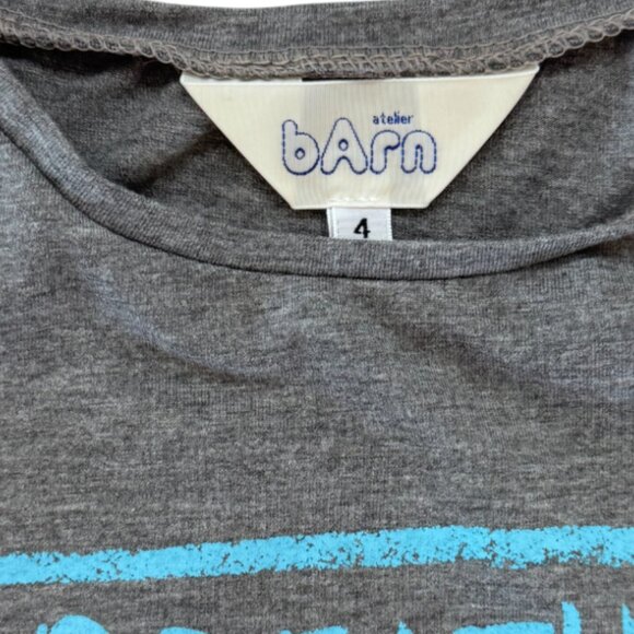 ATELIER BARN - BREATHE TS - 100% COTTON - GREY/BLUE - 4Y UNISEX - Picture 4 of 5